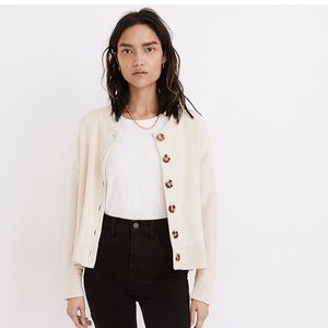 Madewell Broadway Cardigan Sweater Size Medium in Muted Alabaster